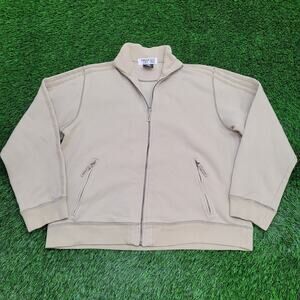 Vintage Y2K Adidas Track Jacket XL 26x28 Khaki Beige